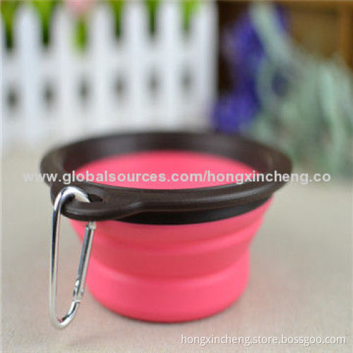 Newest Foldable Promotional Collapsible Silicone Pet Bowls, Non-toxic, Promotional